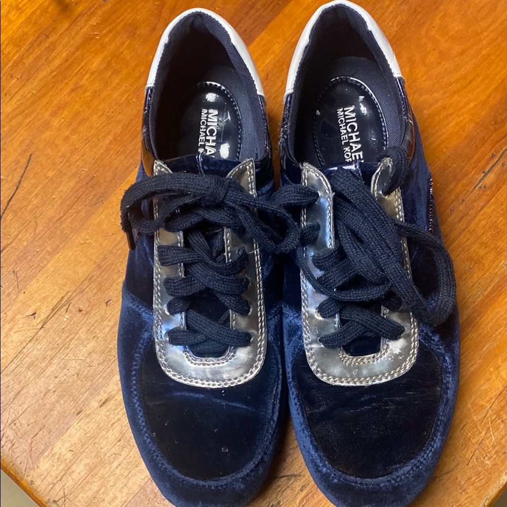 Michael Kors Navy and Silver Sneakers - Picture 1 of 6